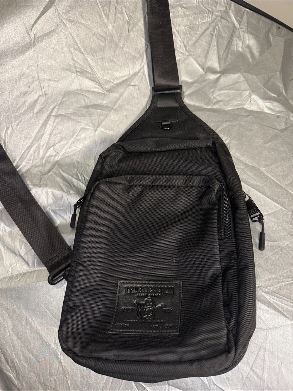 True Religion Black Sling Belt Bag